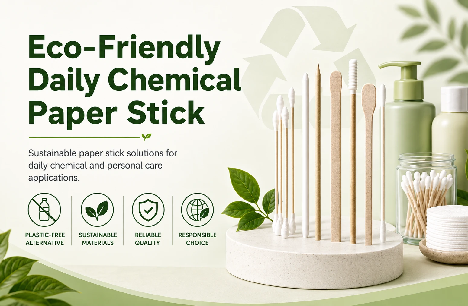 eco friendly daily chemical paper stick applications for cotton swabs and personal care products