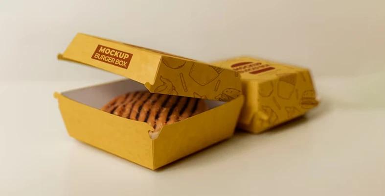 flip top burger paper food box made by paper lunch box machine