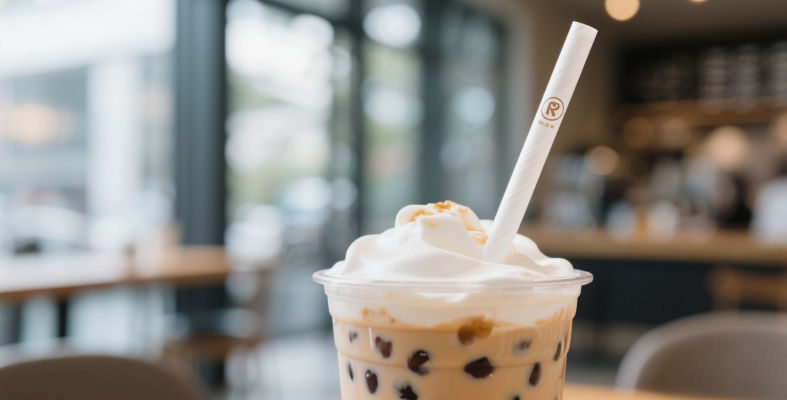 paper straws for tea beverages bubble tea and drinks with toppings