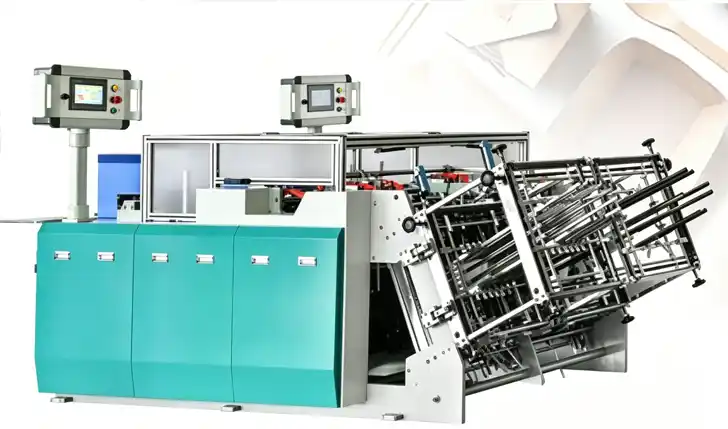 Full Servo Indenpental Double Station Burger Box Making Machine